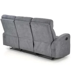 Divano reclinabile 3 posti in tessuto 180cm grigio Denar