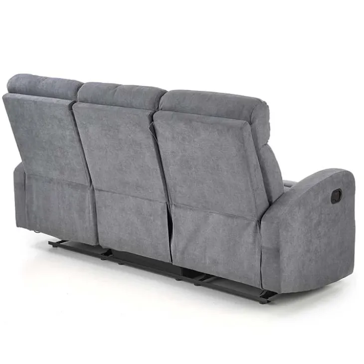 Divano reclinabile 3 posti in tessuto 180cm grigio Denar