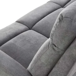 Divano reclinabile 3 posti in tessuto 180cm grigio Denar