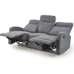 Divano reclinabile 3 posti in tessuto 180cm grigio Denar