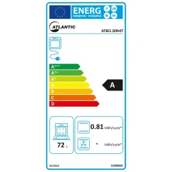 Forno statico da incasso 60x58cm con ventola di raffreddamento nero Atlantic