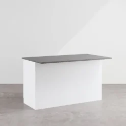 Isola cucina centrale 155x90cm 3 ante bianco laccato con piano grigio effetto pietra Gourmet