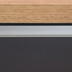 Isola cucina centrale 155x90cm 3 ante grigio antracite opaco con piano rovere Gourmet