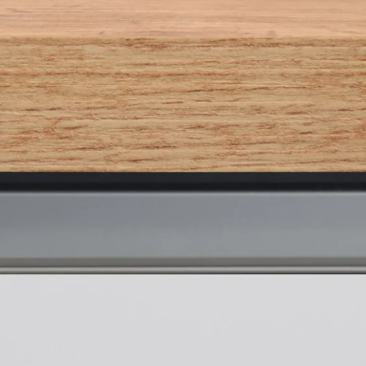 Isola cucina centrale 155x90cm 3 ante bianco laccato con piano rovere Gourmet