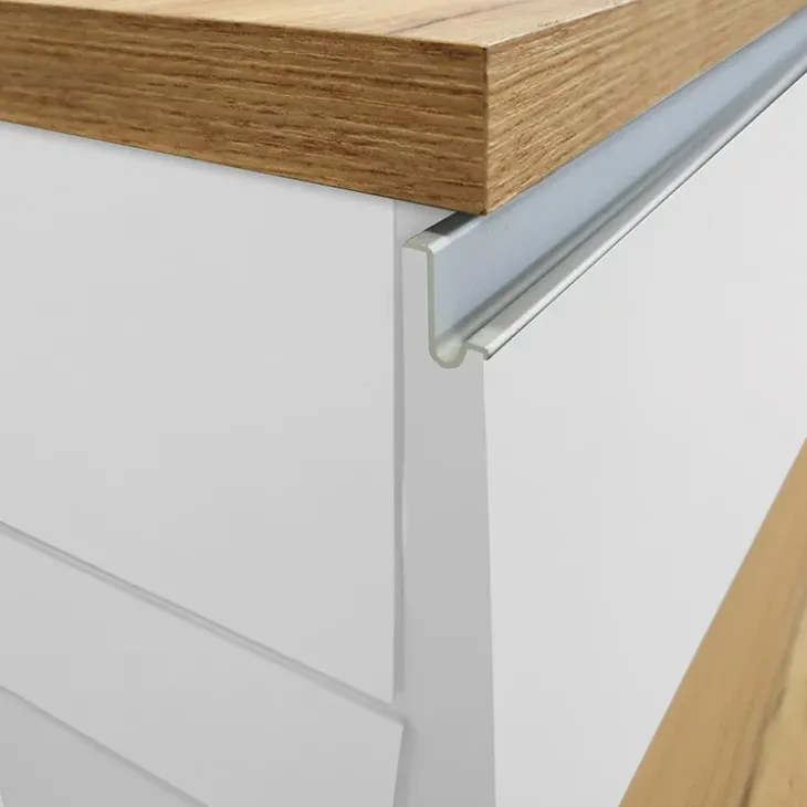 Isola cucina centrale 155x90cm 3 ante bianco laccato con piano rovere Gourmet