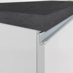 Isola cucina centrale 160x90cm 2 ante e vani bianco laccato con piano grigio effetto pietra Gourmet