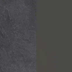 Isola cucina centrale 160x90cm 2 ante e vani antracite opaco con piano grigio effetto pietra Gourmet