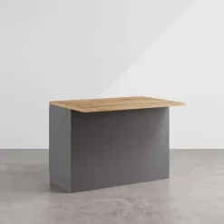 Isola cucina centrale 125x90cm antracite piano rovere Gourmet