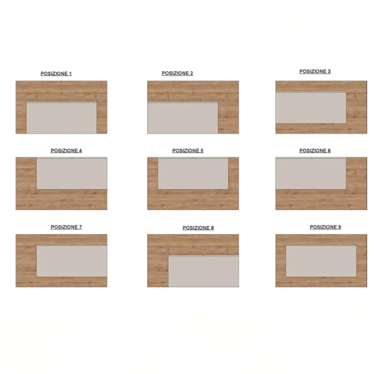 Isola cucina centrale 130x90cm 2 ante bianco lucido piano rovere chiaro Olmo