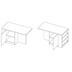 Isola cucina centrale 160x90cm 2 ante bianco lucido piano rovere chiaro Olmo