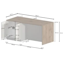 Isola cucina centrale 200x90 cm 4 ante bianco piano grigio pietra Gourmet