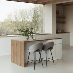 Isola cucina centrale 200x90 cm 4 ante 4 cassetti bianco piano rovere Gourmet