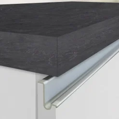 Isola cucina centrale 200x90 cm 4 ante 4 cassetti bianco piano grigio pietra Gourmet