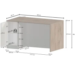 Isola cucina centrale 160x90 cm 2 ante bianco piano grigio pietra Gourmet