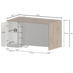 Isola cucina centrale 160x90 cm 2 ante antracite piano rovere Gourmet