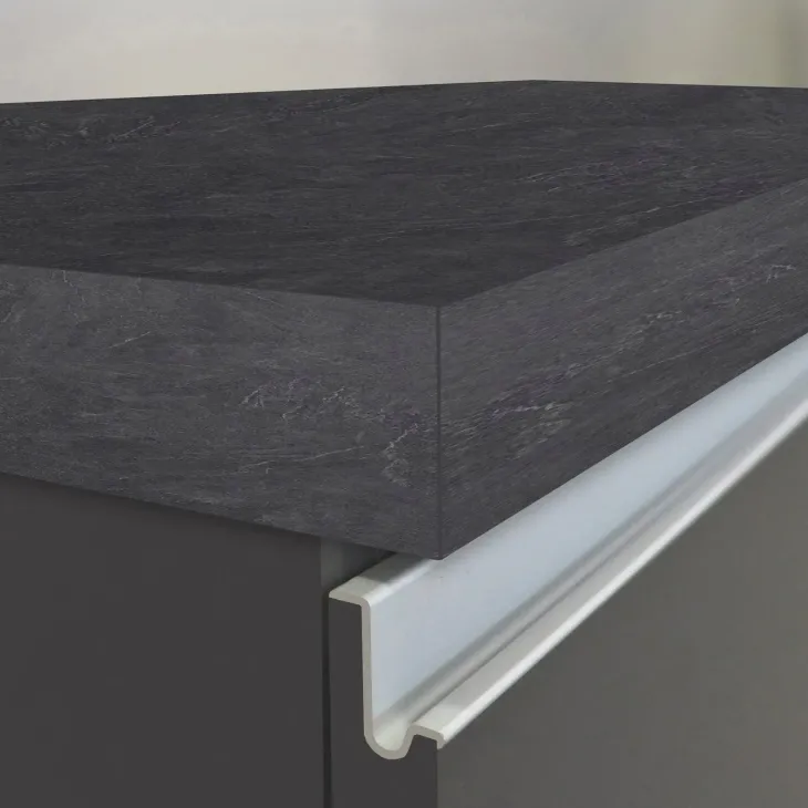 Isola cucina centrale 160x90 cm 2 ante antracite piano grigio pietra Gourmet