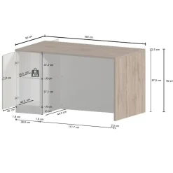 Isola cucina centrale 160x90 cm 2 ante antracite piano grigio pietra Gourmet