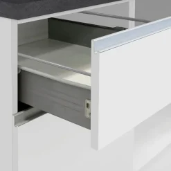 Isola cucina centrale 160x90 cm 2 ante 2 cassetti bianco piano grigio pietra Gourmet