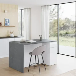 Isola cucina centrale 160x90 cm 2 ante 2 cassetti bianco piano grigio pietra Gourmet