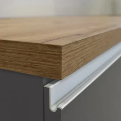 Isola cucina centrale 160x90 cm 2 ante 2 cassetti antracite piano rovere Gourmet