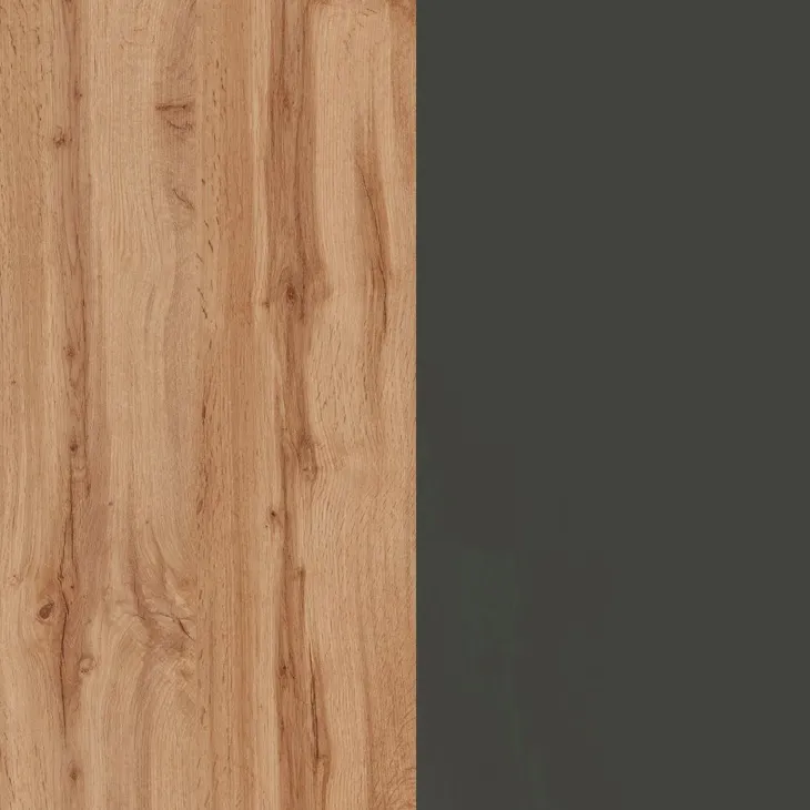 Isola cucina centrale 160x90 cm 2 ante 2 cassetti antracite piano rovere Gourmet