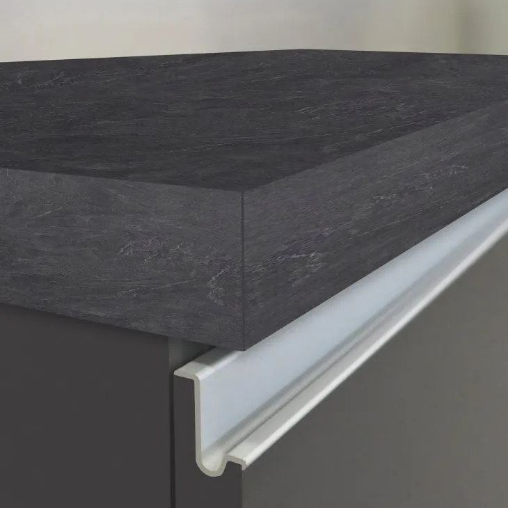 Isola cucina centrale 160x90 cm 2 ante 2 cassetti antracite piano grigio pietra Gourmet