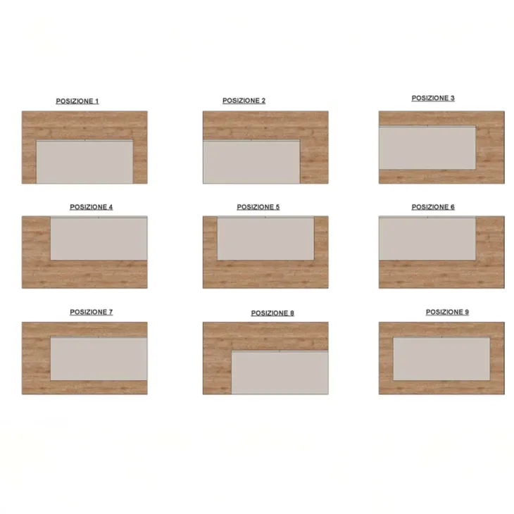 Isola cucina centrale 160x90cm 3 ante bianco lucido piano rovere chiaro Olmo