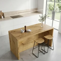 Isola cucina centrale 148x80 cm moderna rovere Dalia