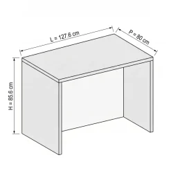 Isola cucina centrale 128x80 cm moderna rovere Dalia