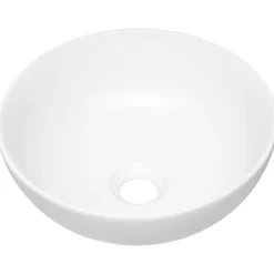 Lavabo bagno da appoggio ø32cm ceramica bianco Bollon