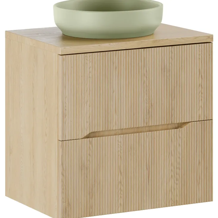 Lavabo bagno da appoggio ø40cm ceramica verde Lolli