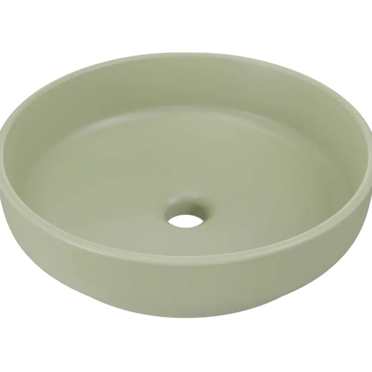 Lavabo bagno da appoggio ø40cm ceramica verde Lolli