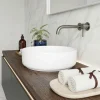 Lavabo bagno da appoggio rotondo Ø36cm in ceramica bianco lucido Linkuva