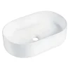Lavabo bagno da appoggio 56x35cm a bacinella in ceramica bianco lucido Goccia