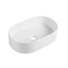 Lavabo bagno da appoggio 55x34cm a bacinella in ceramica bianco opaco Opalia
