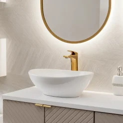 Lavabo bagno da appoggio 41x33cm ceramica bianco Shell