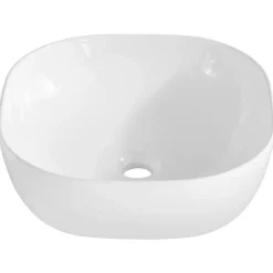 Lavabo bagno da appoggio 41x41cm ceramica bianco Bloom