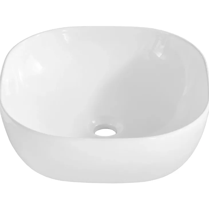 Lavabo bagno da appoggio 41x41cm ceramica bianco Bloom