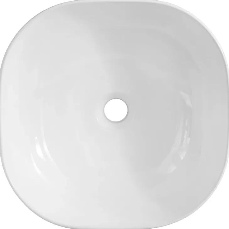 Lavabo bagno da appoggio 41x41cm ceramica bianco Bloom