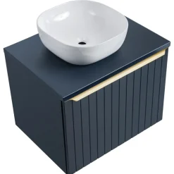 Lavabo bagno da appoggio 41x41cm ceramica bianco Bloom