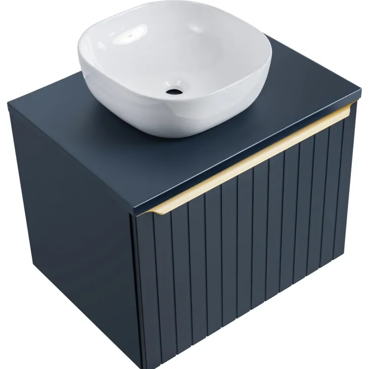 Lavabo bagno da appoggio 41x41cm ceramica bianco Bloom