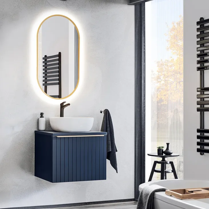 Lavabo bagno da appoggio 41x41cm ceramica bianco Bloom