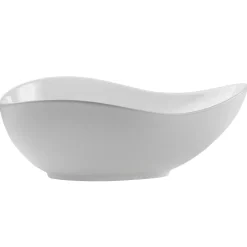 Lavabo bagno da appoggio 51x39cm ceramica bianco Flower