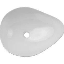 Lavabo bagno da appoggio 51x39cm ceramica bianco Flower
