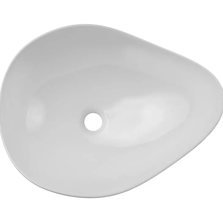 Lavabo bagno da appoggio 51x39cm ceramica bianco Flower