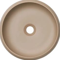Lavabo bagno da appoggio 36x36cm ceramica beige cappuccino Roll