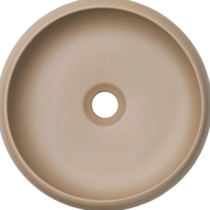 Lavabo bagno da appoggio 36x36cm ceramica beige cappuccino Roll