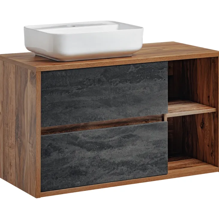 Lavabo bagno da appoggio 50x40cm ceramica bianco Delty