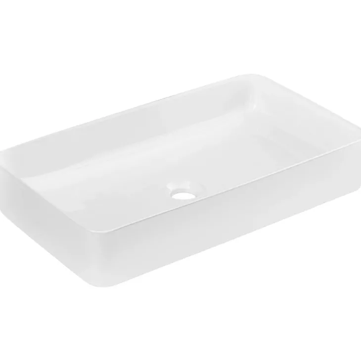 Lavabo bagno da appoggio 61x34cm ceramica bianco Obscur