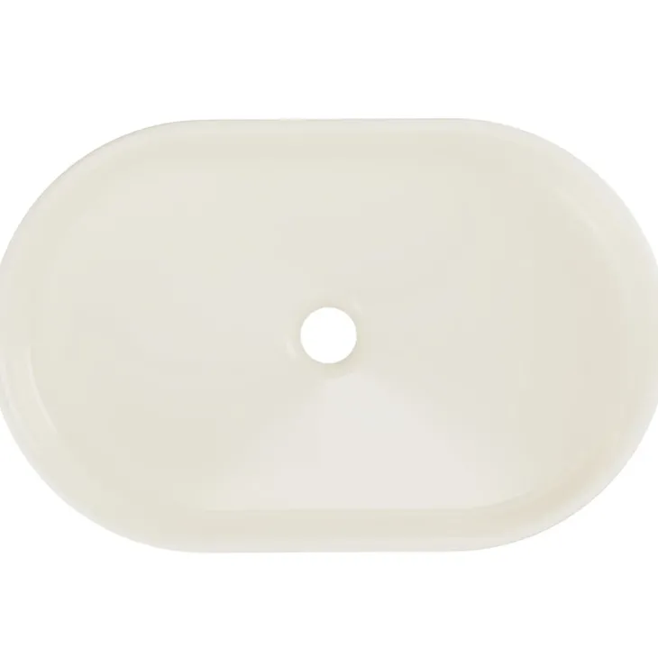 Lavabo bagno da appoggio 55x35cm ceramica avorio Longy